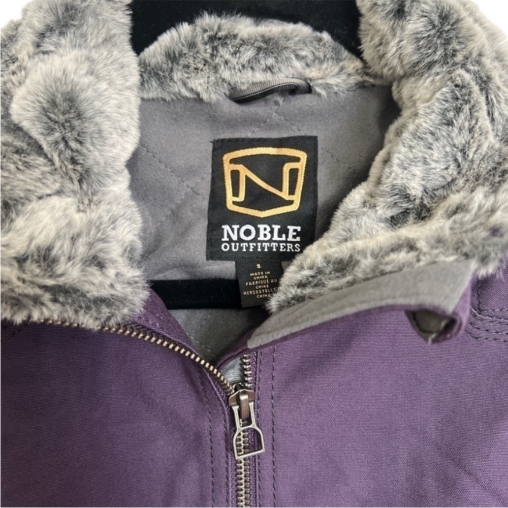 Noble Outfitters Purple Canvas Vest with Faux Fur - Picture 3 of 12